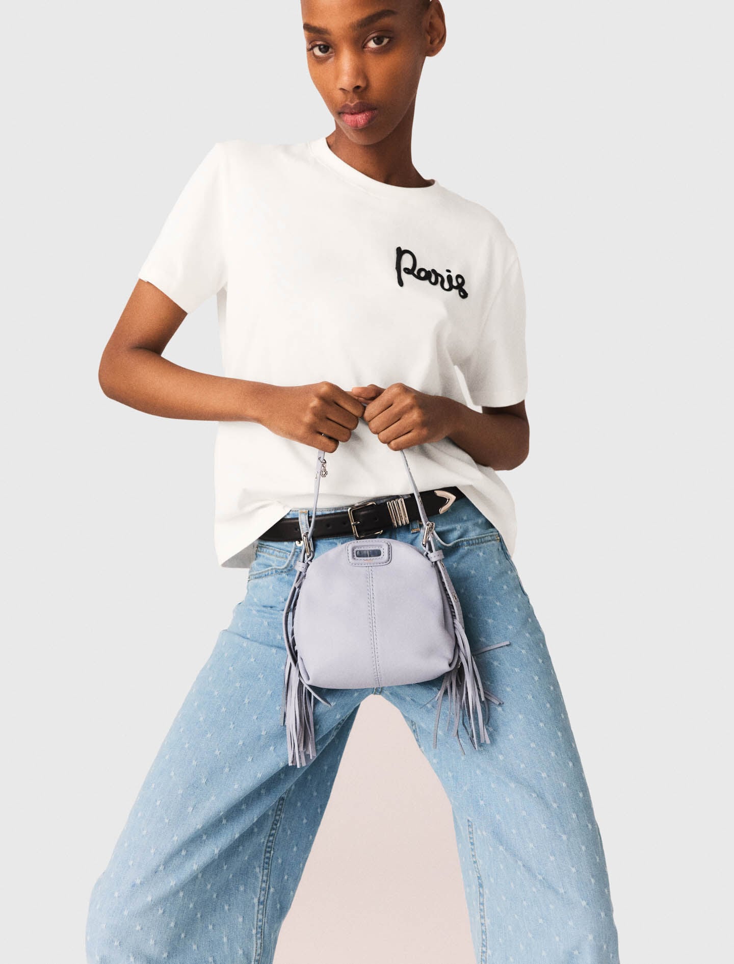Maje Shop / T-shirt with embroidered Paris logo