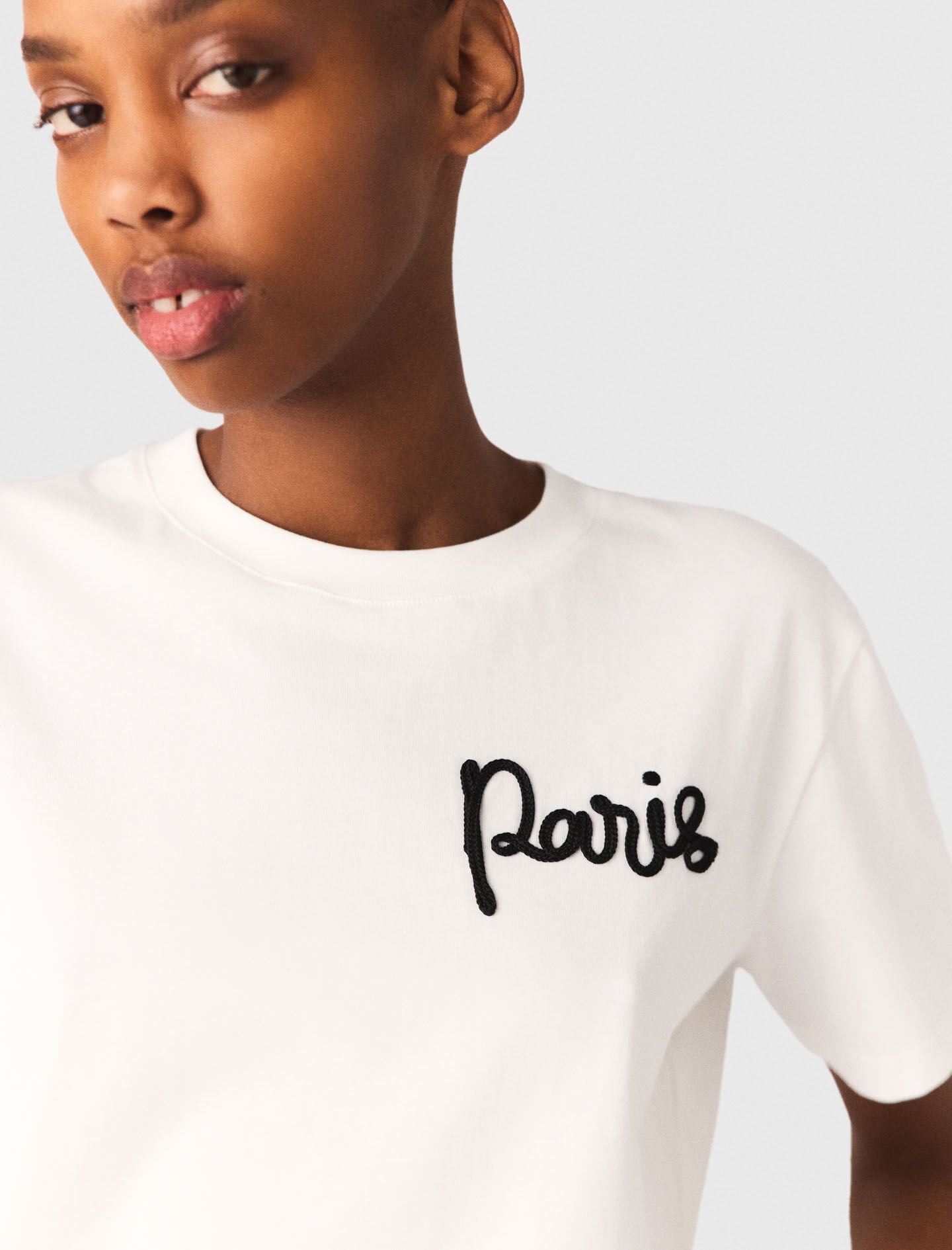 Maje Shop / T-shirt with embroidered Paris logo
