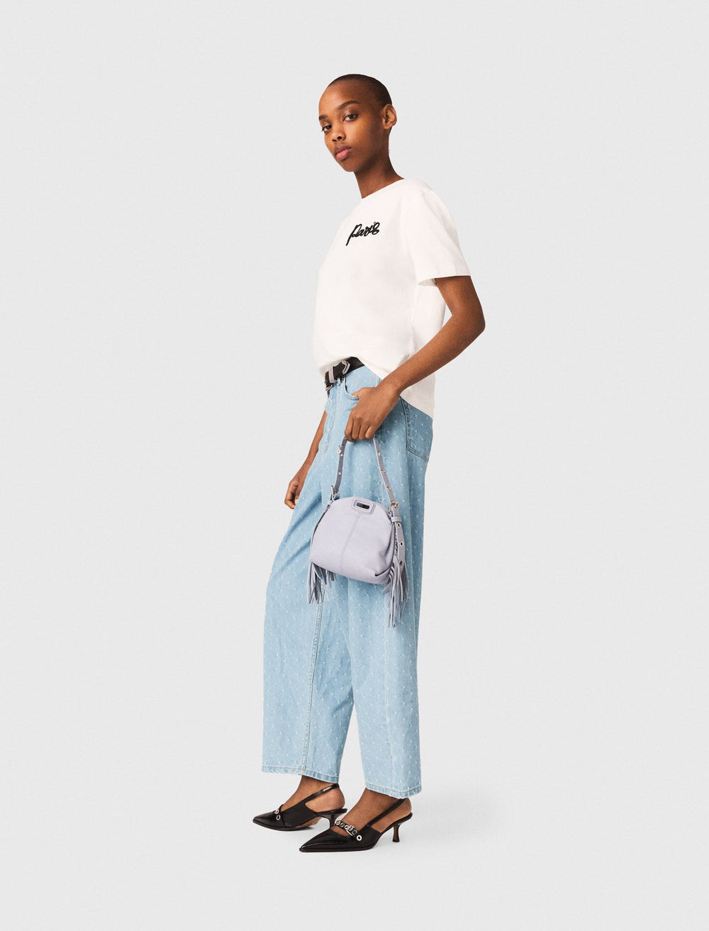 Maje Shop / T-shirt with embroidered Paris logo