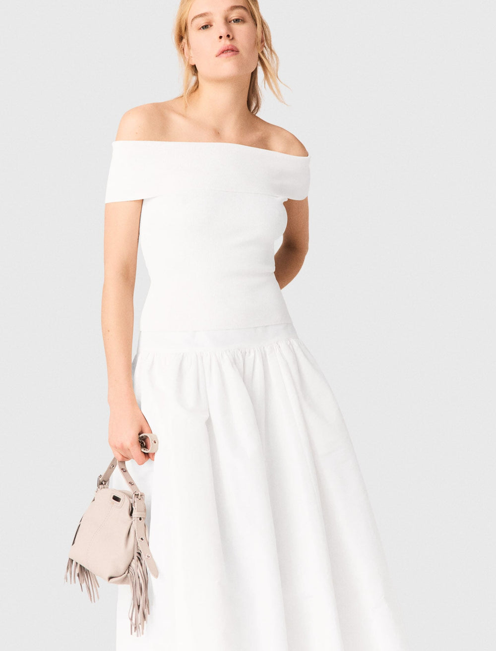 Maje On Sale / Rib knit bardot-neck top