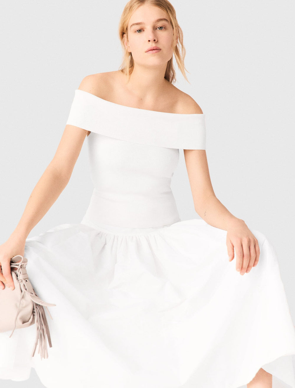 Maje On Sale / Rib knit bardot-neck top
