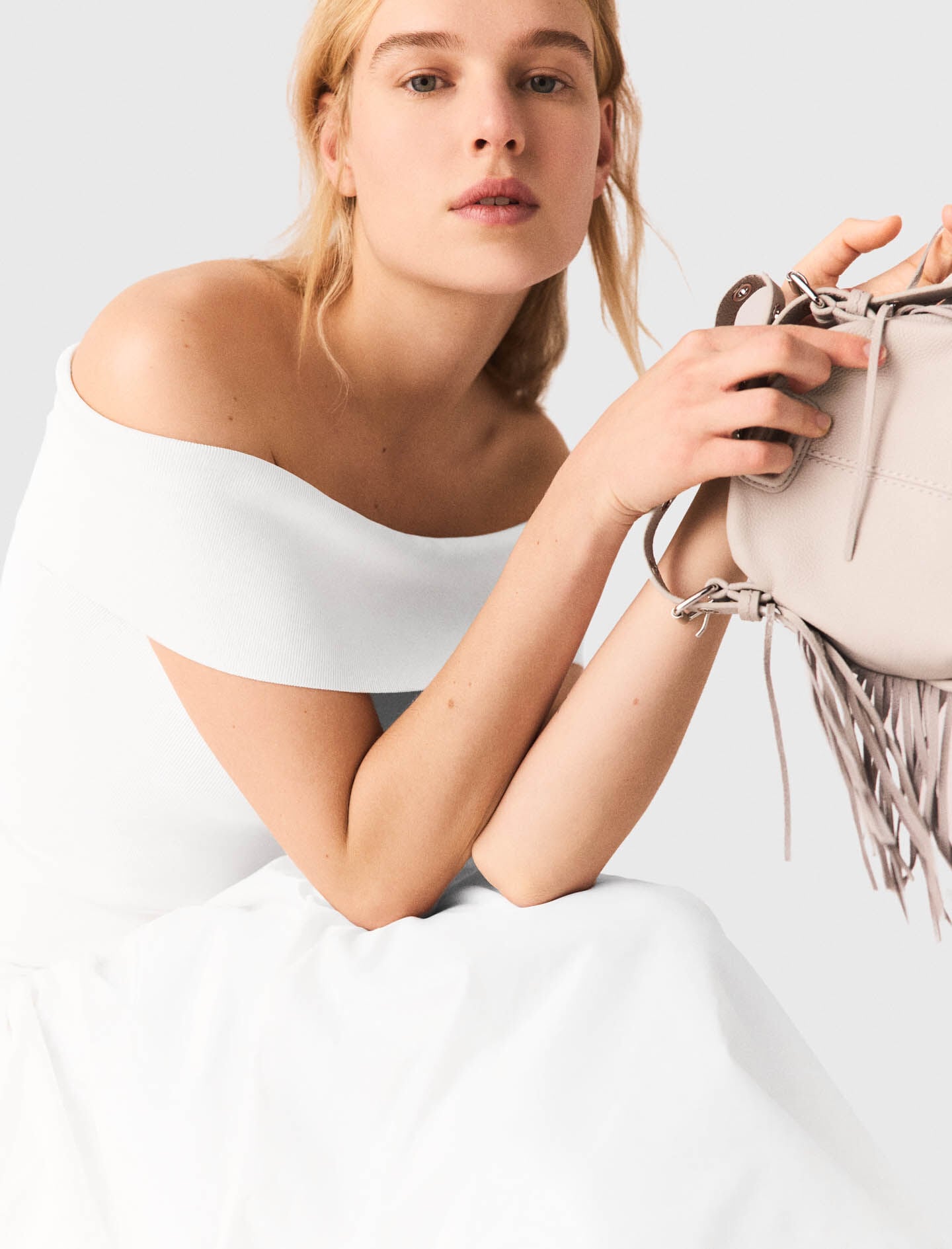 Maje On Sale / Rib knit bardot-neck top