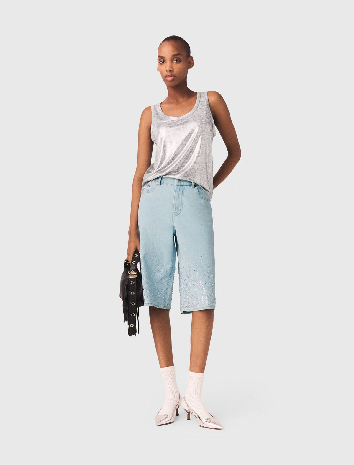 Maje New / Metallic tank top