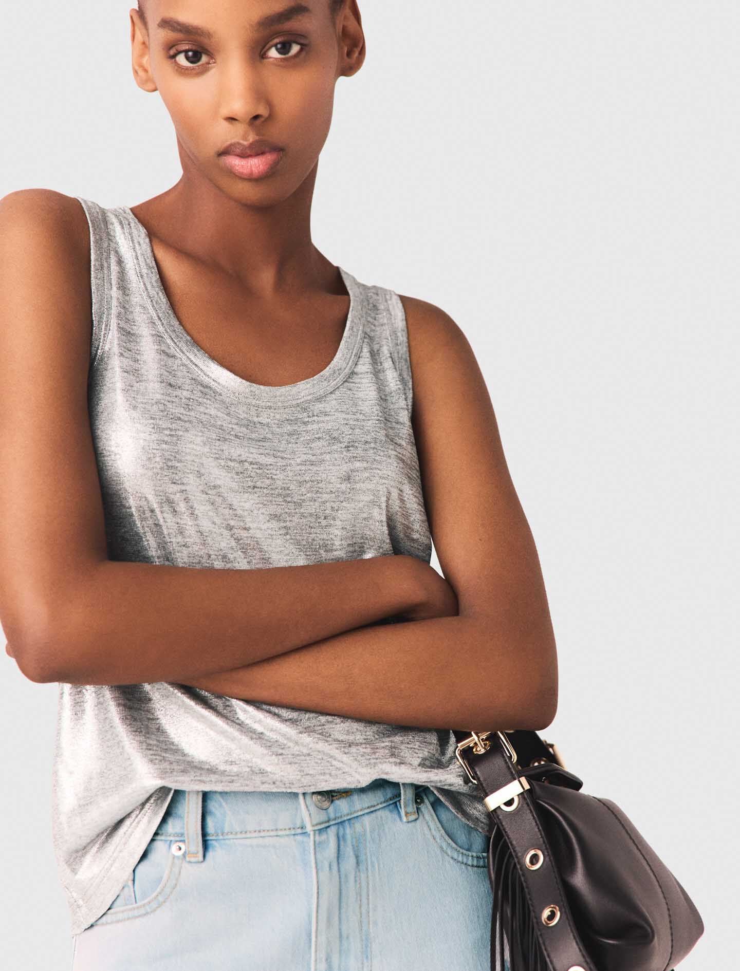 Maje New / Metallic tank top