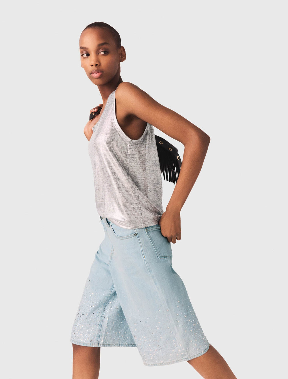 Maje New / Metallic tank top