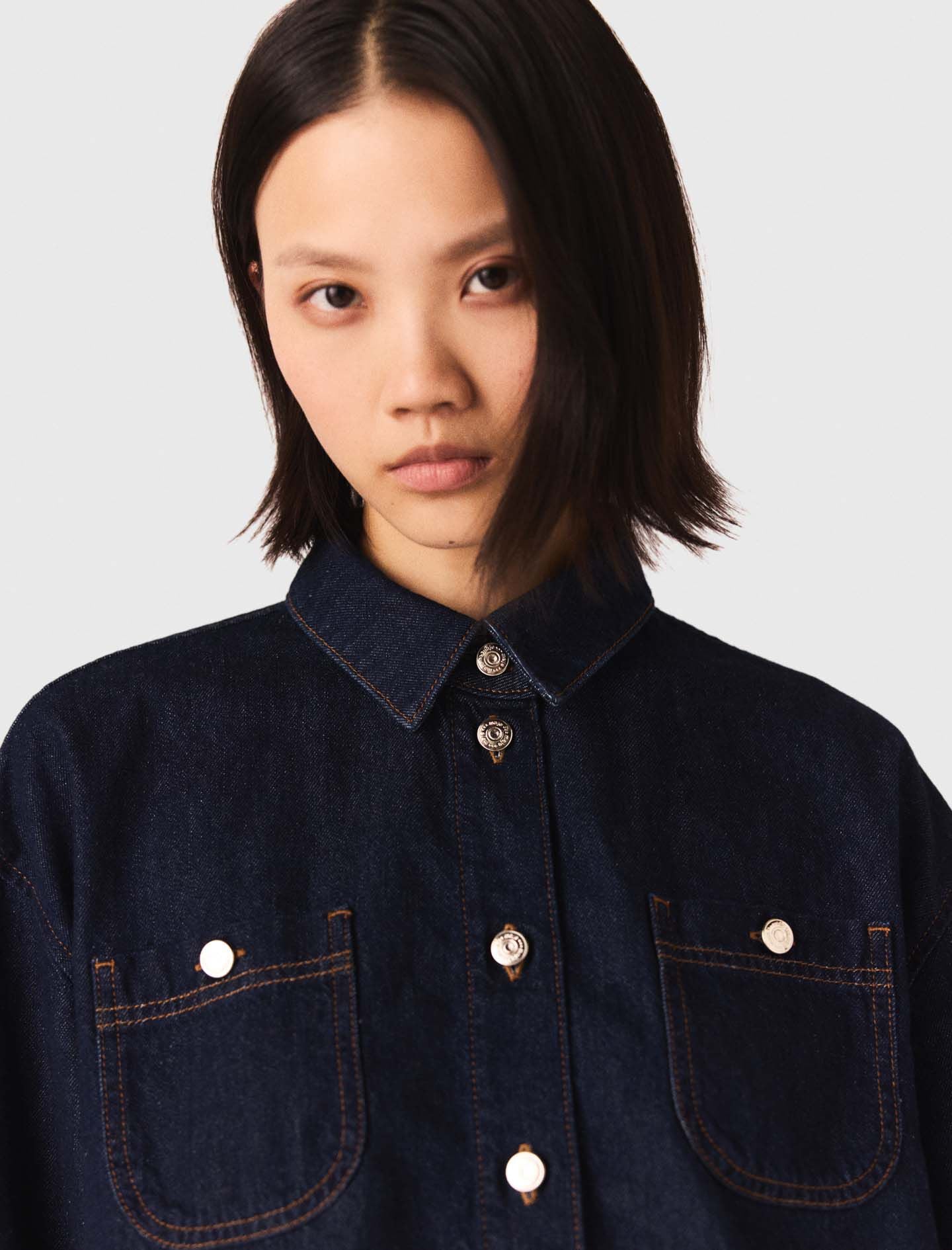 Maje Shop / Denim jacket with bow