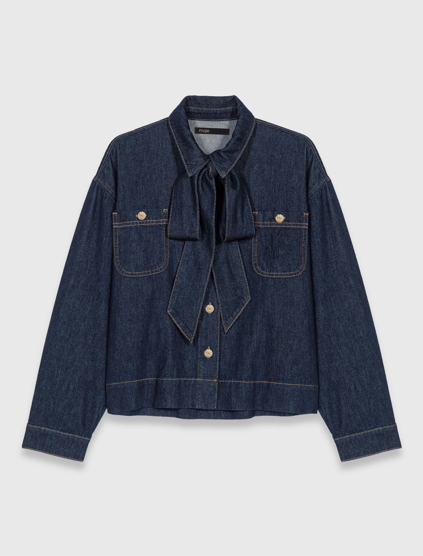 Maje Shop / Denim jacket with bow