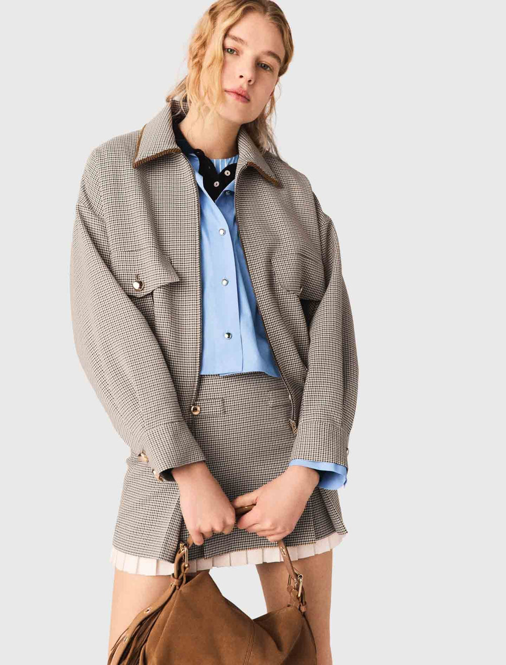 Maje Outlet / Checked bomber jacket