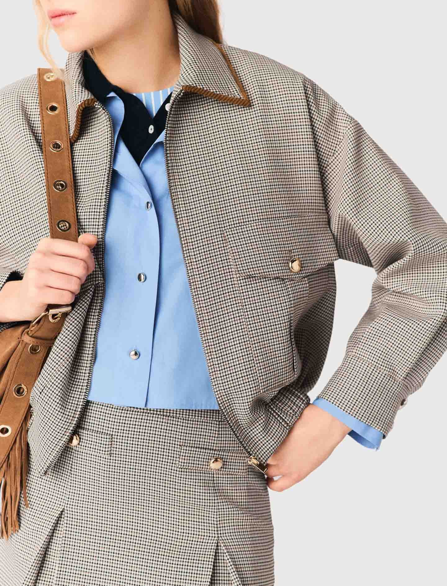 Maje Outlet / Checked bomber jacket
