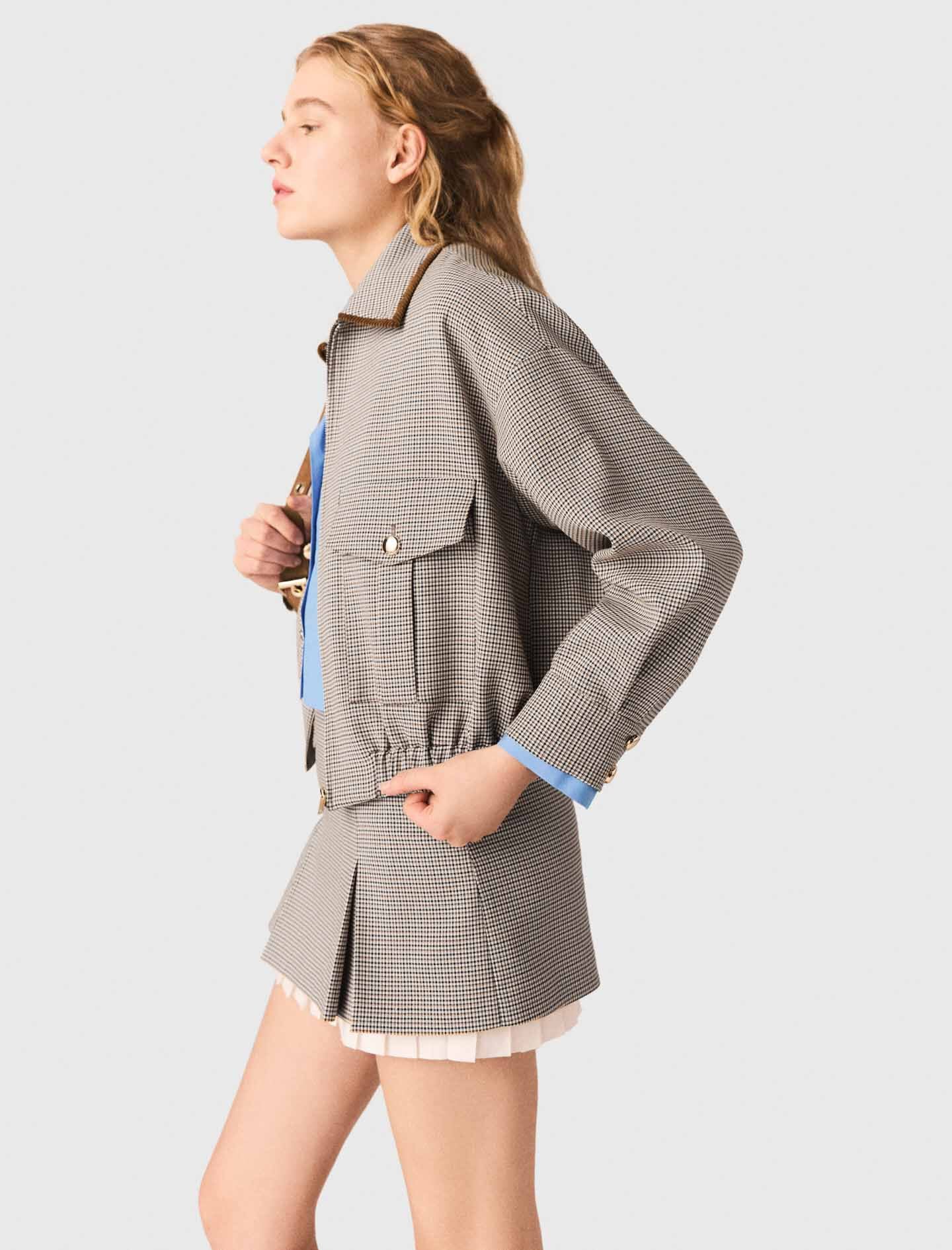 Maje Outlet / Checked bomber jacket