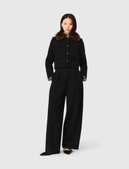 Maje Shop / Cropped jacket with removable fur collar