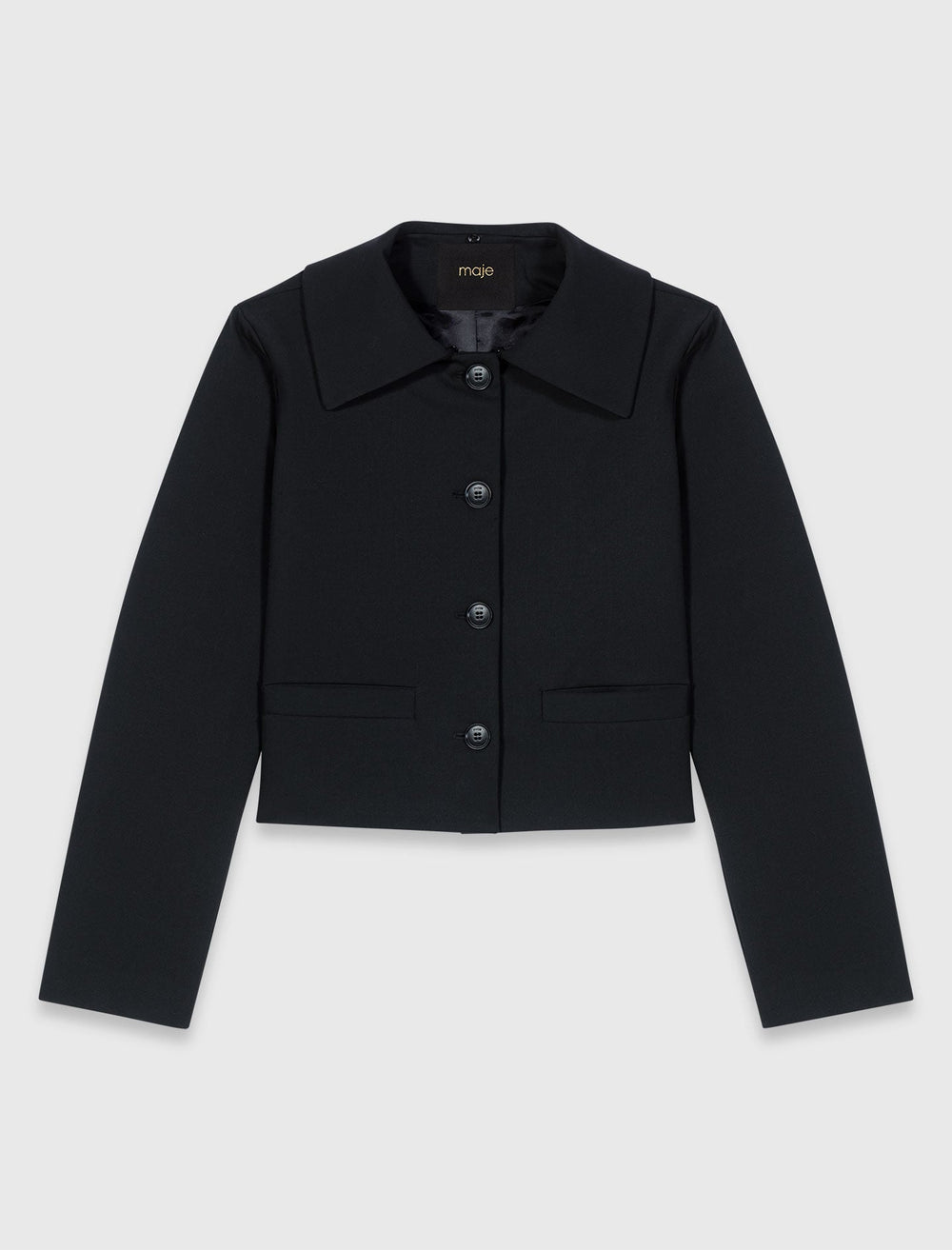Maje Shop / Cropped jacket with removable fur collar