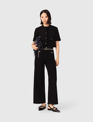 Maje Sale / Cropped shiny tweed jacket