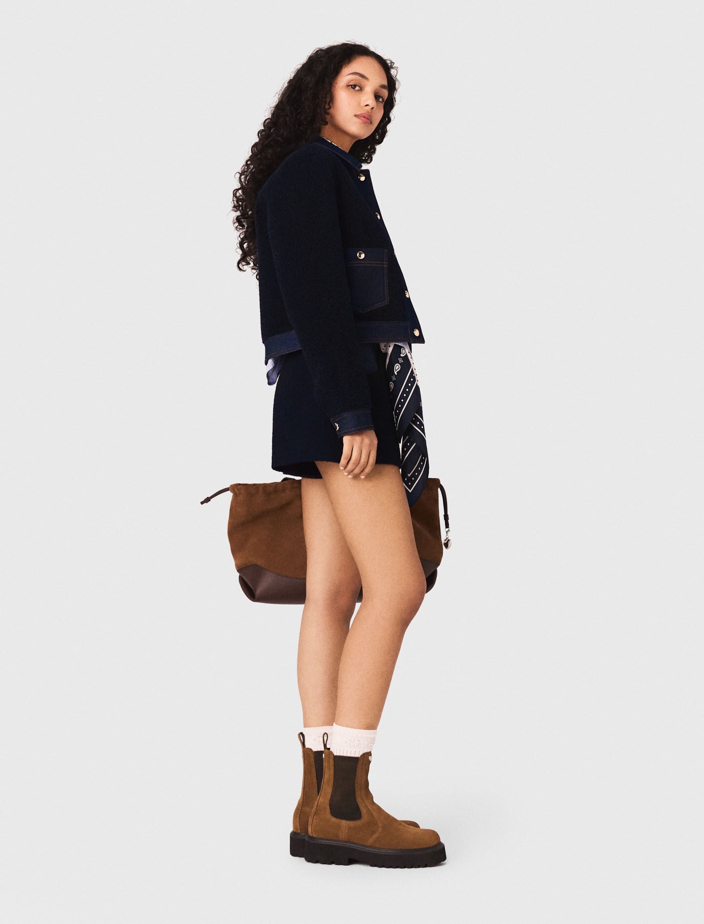 Maje Discount / Bouclé and denim jacket