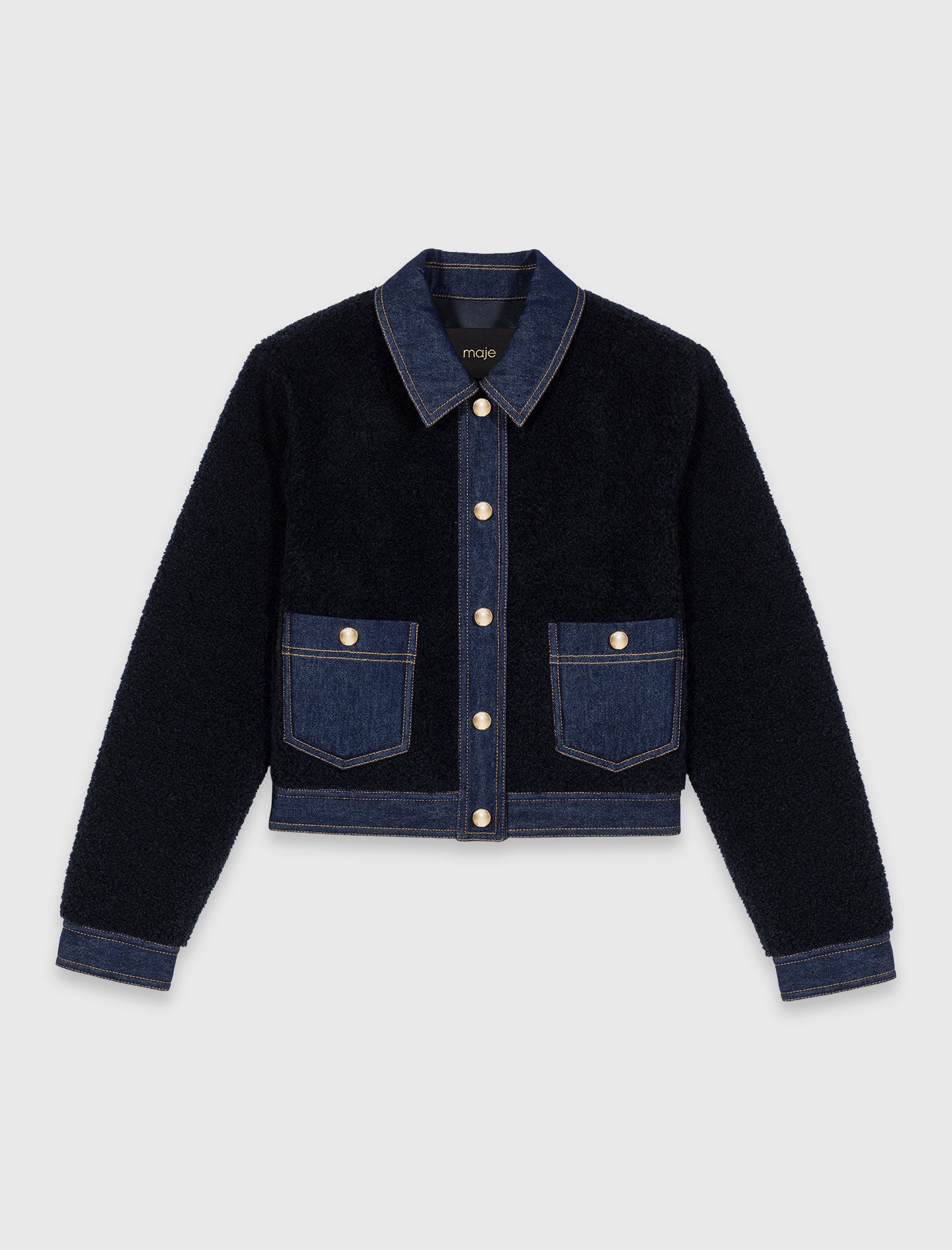 Maje Discount / Bouclé and denim jacket