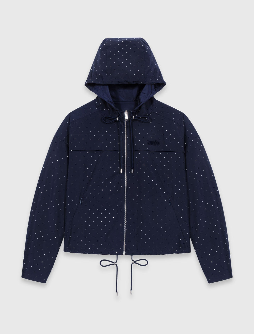 Maje Online / Hooded windbreaker with rhinestones