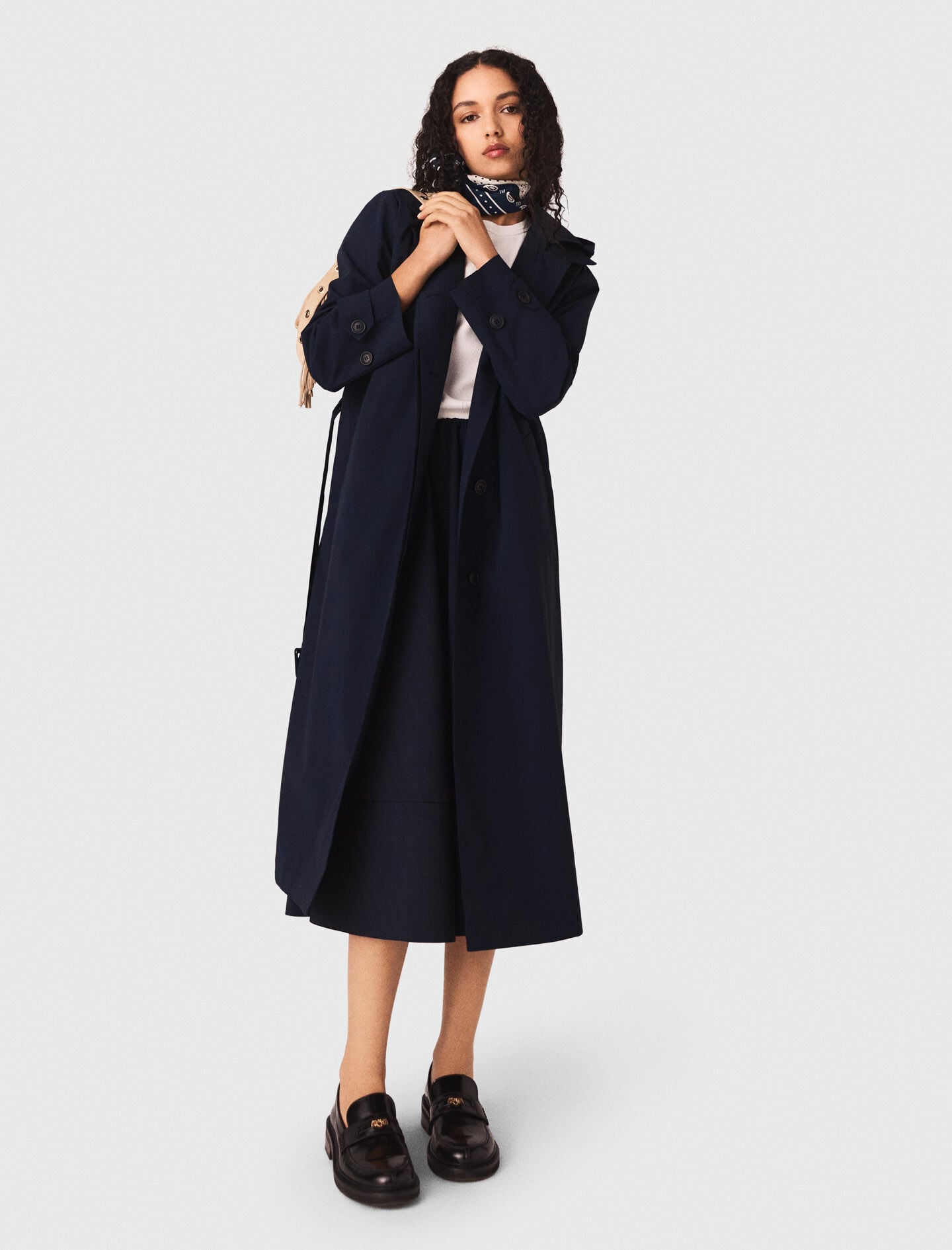 Maje Shop / Removable rhinestone-hood trench