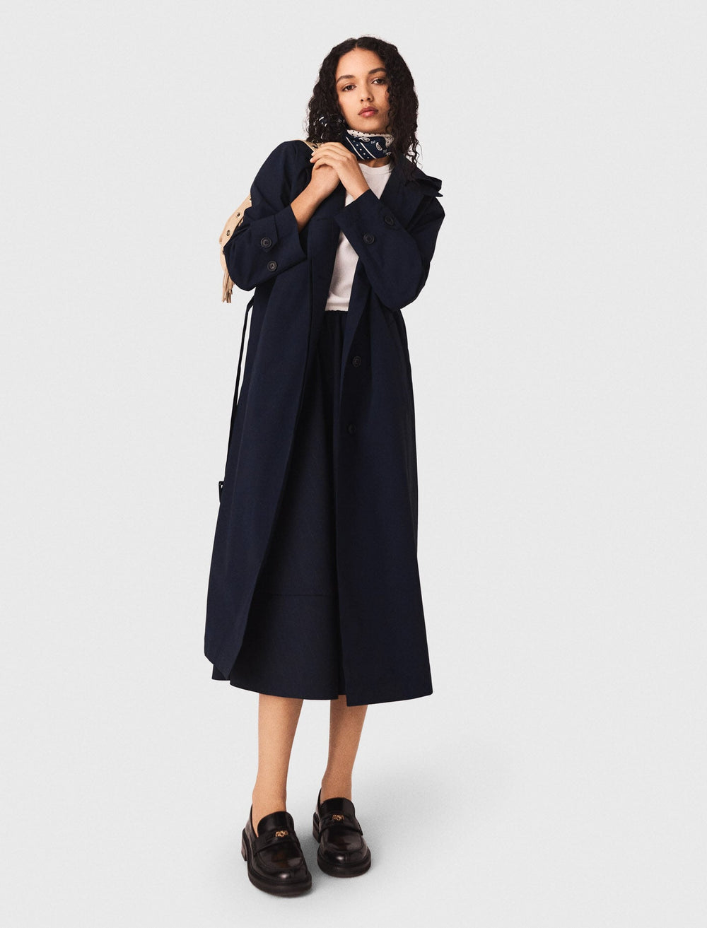 Maje Shop / Removable rhinestone-hood trench