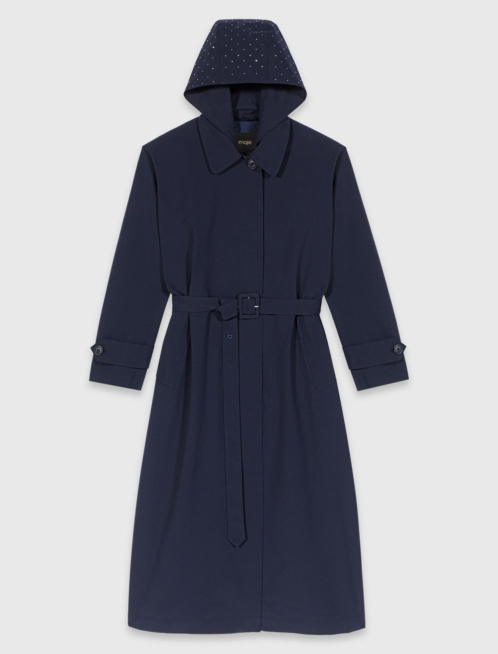 Maje Shop / Removable rhinestone-hood trench