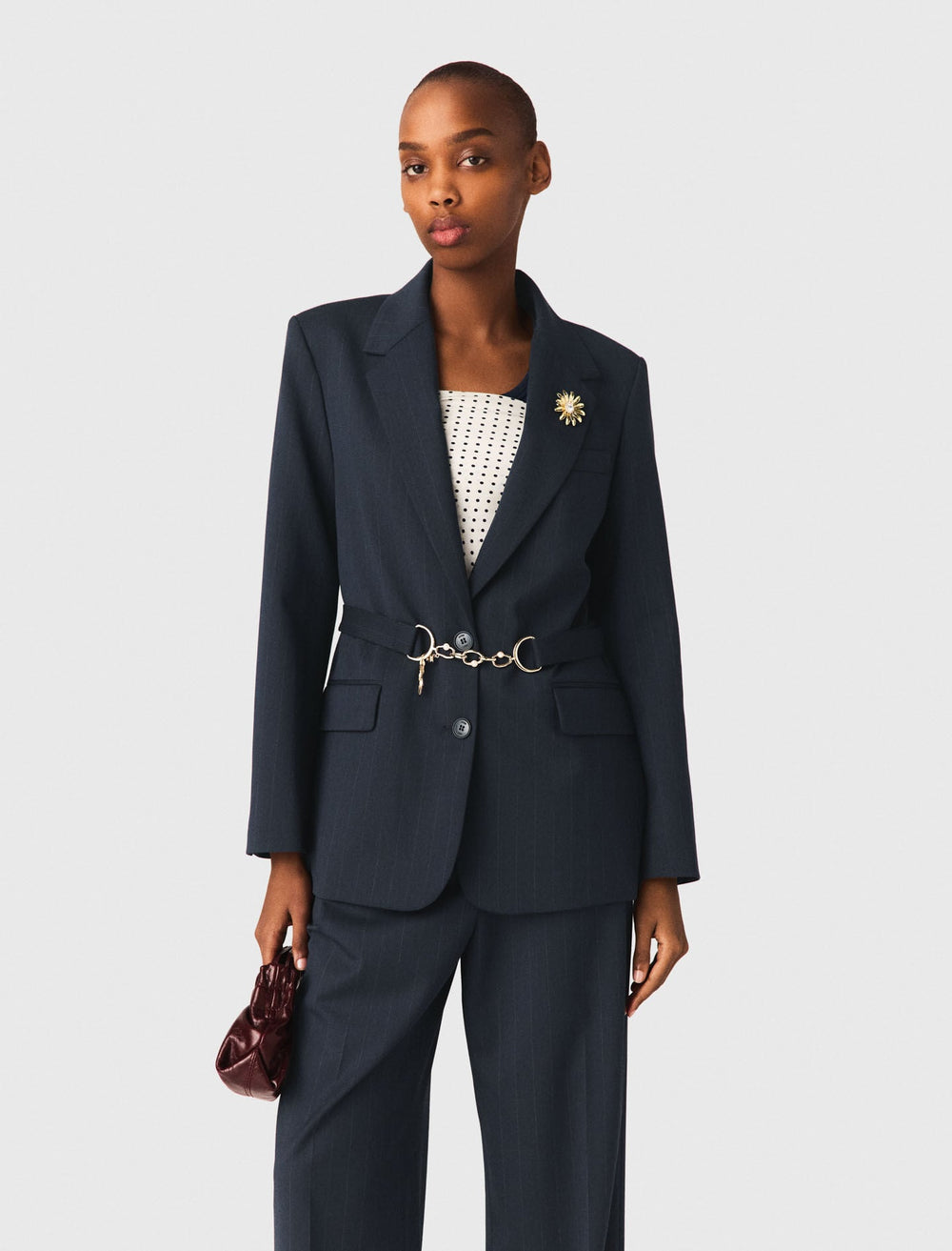 Maje Sale / Pinstripe suit jacket
