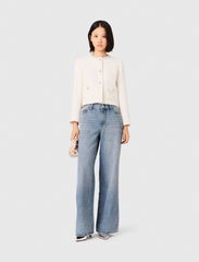 Maje New / Tweed jacket with pearl trim