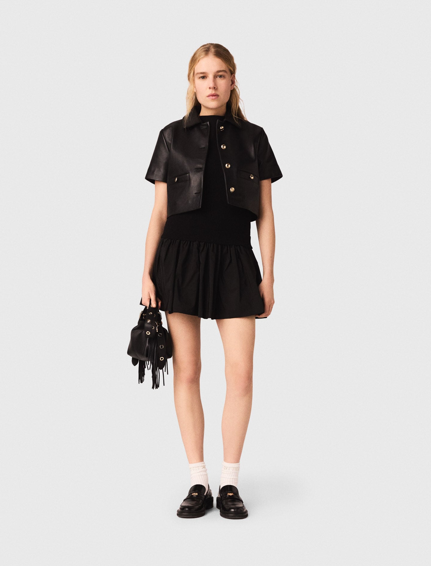 Maje Online / Cropped leather jacket