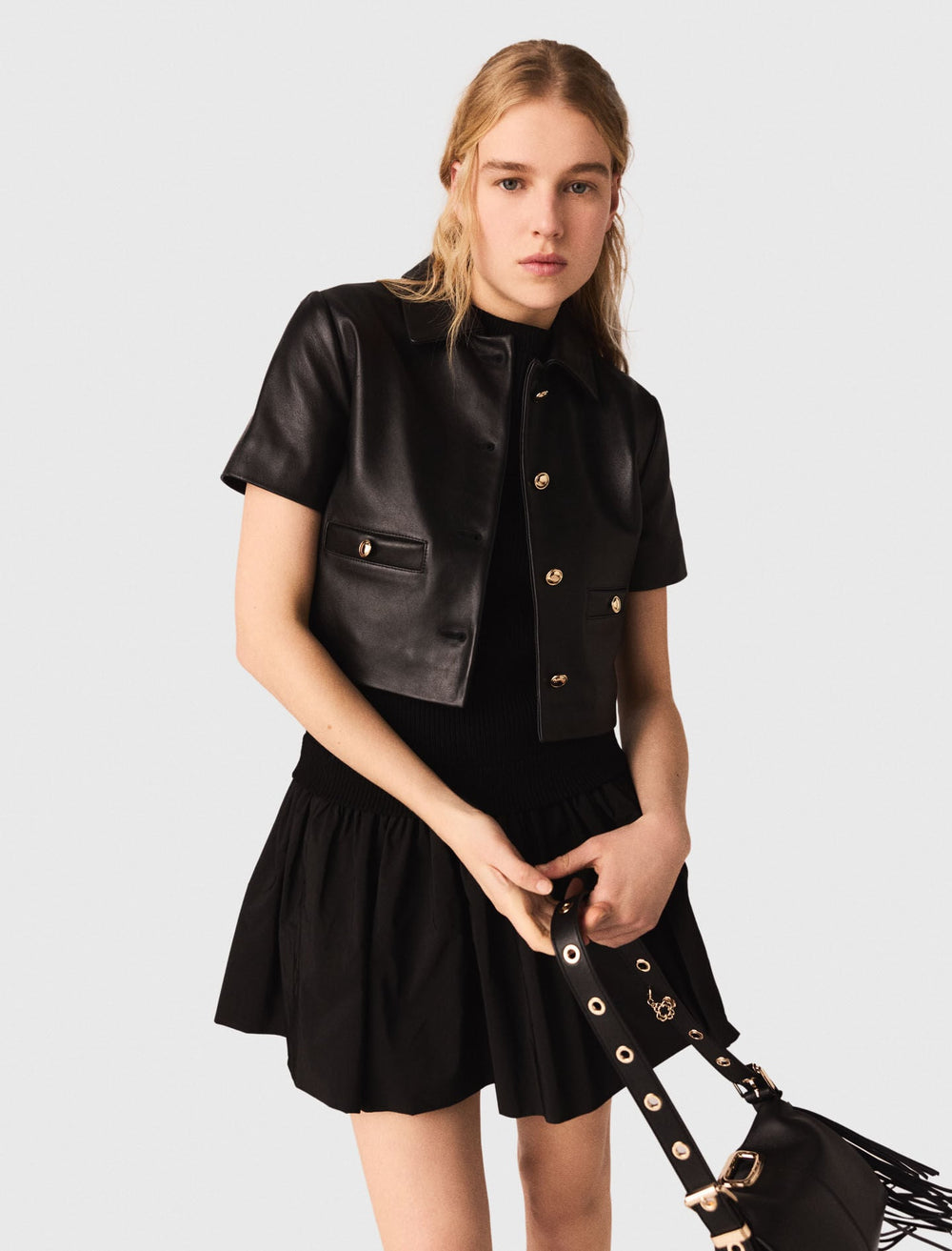 Maje Online / Cropped leather jacket