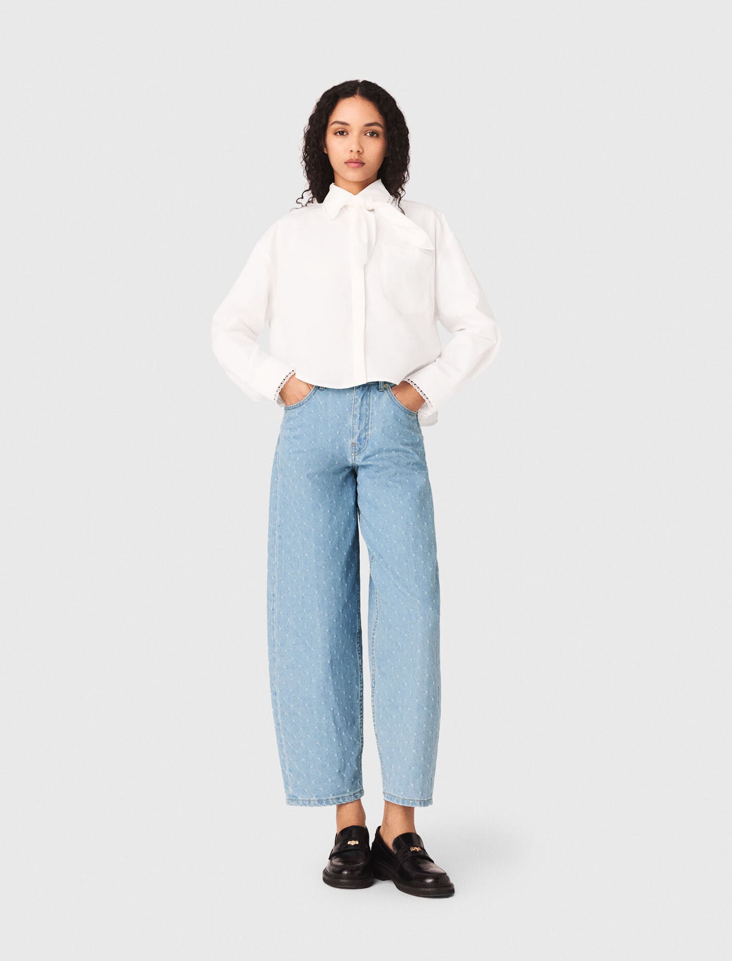 Maje Sale / Textured balloon jeans