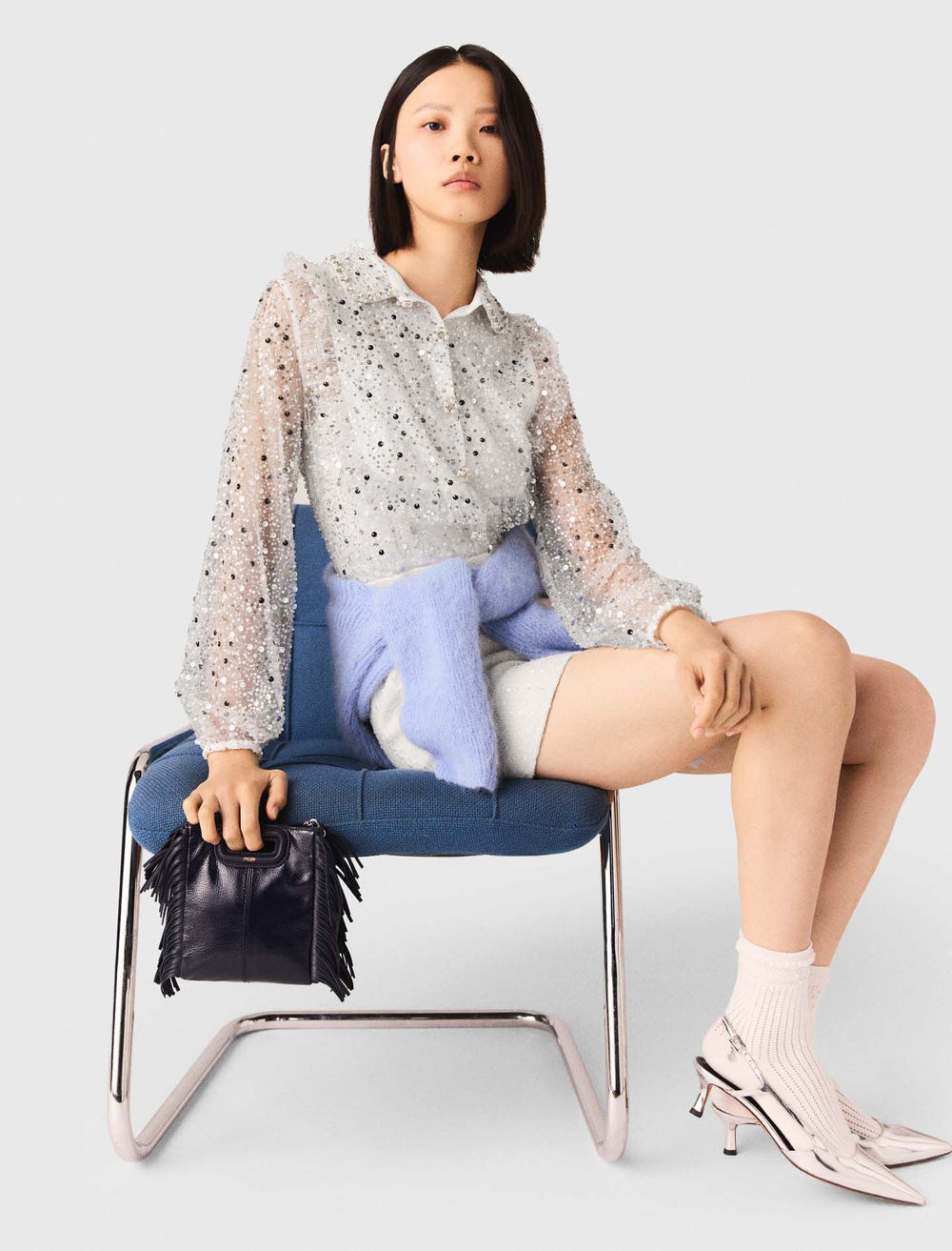 Maje Shop / Sequin Tweed Jumpsuit