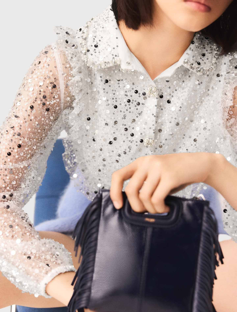 Maje Shop / Sequin Tweed Jumpsuit