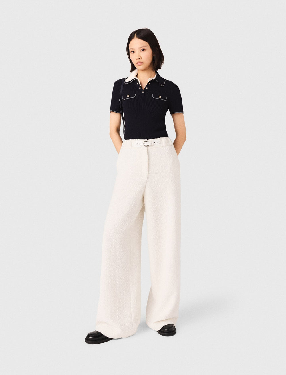 Maje Sale / Wide-leg tweed trousers