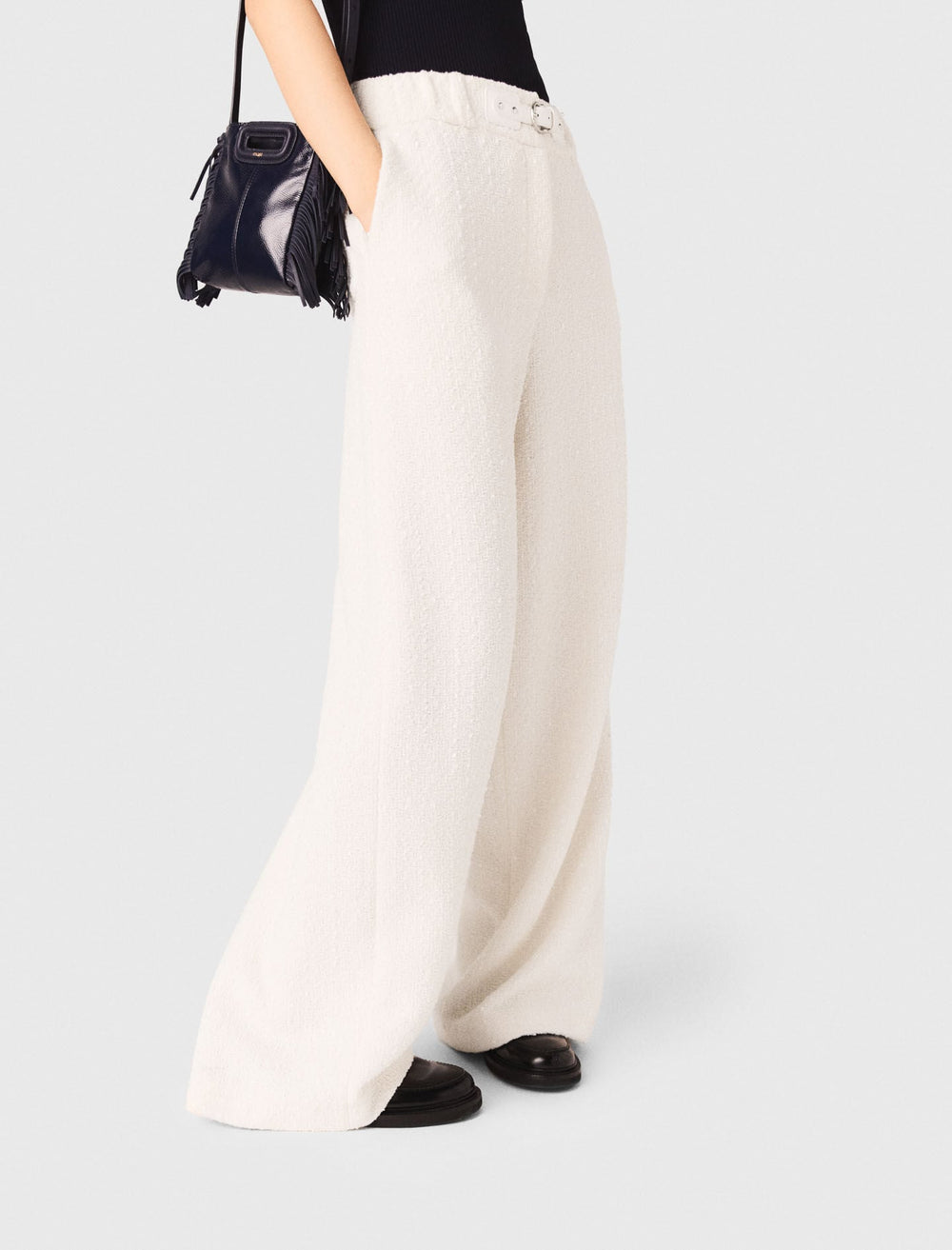 Maje Sale / Wide-leg tweed trousers
