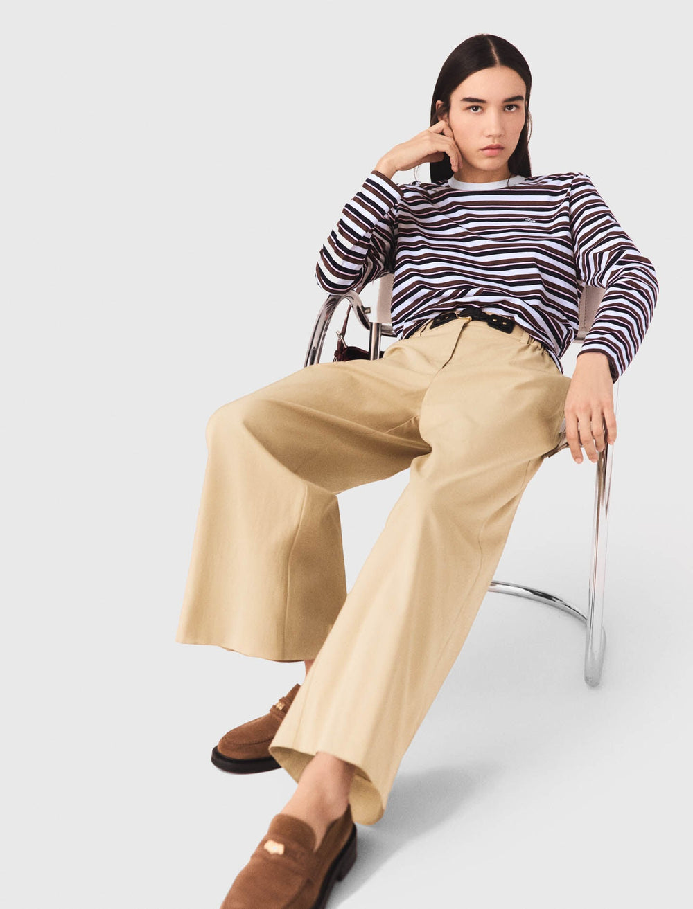 Maje On Sale / Wide-leg cotton pants