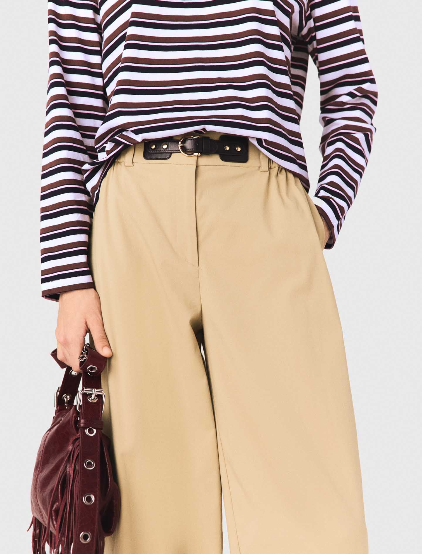 Maje On Sale / Wide-leg cotton pants