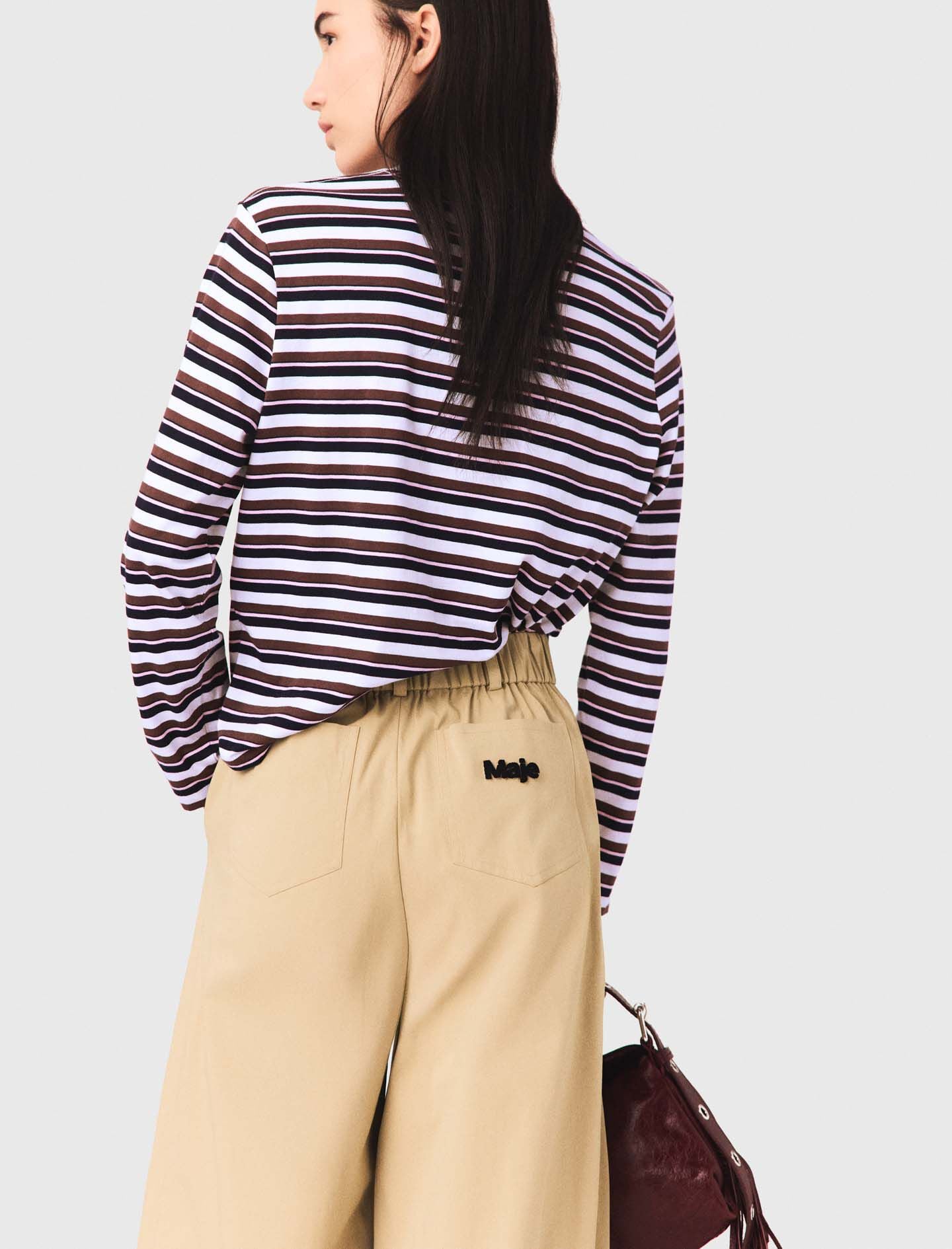 Maje On Sale / Wide-leg cotton pants