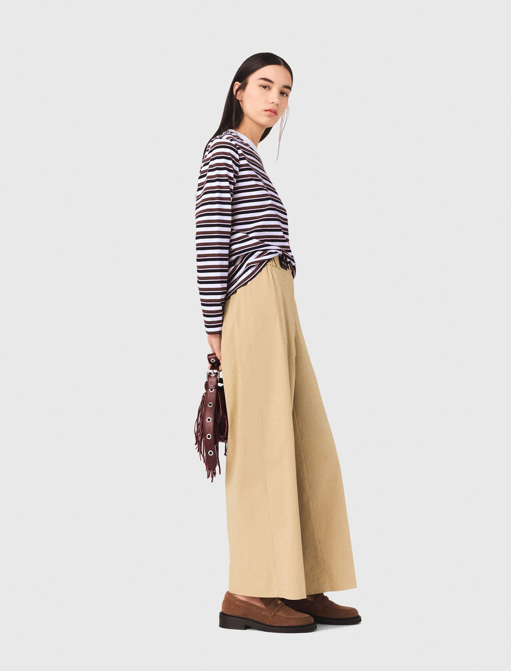 Maje On Sale / Wide-leg cotton pants
