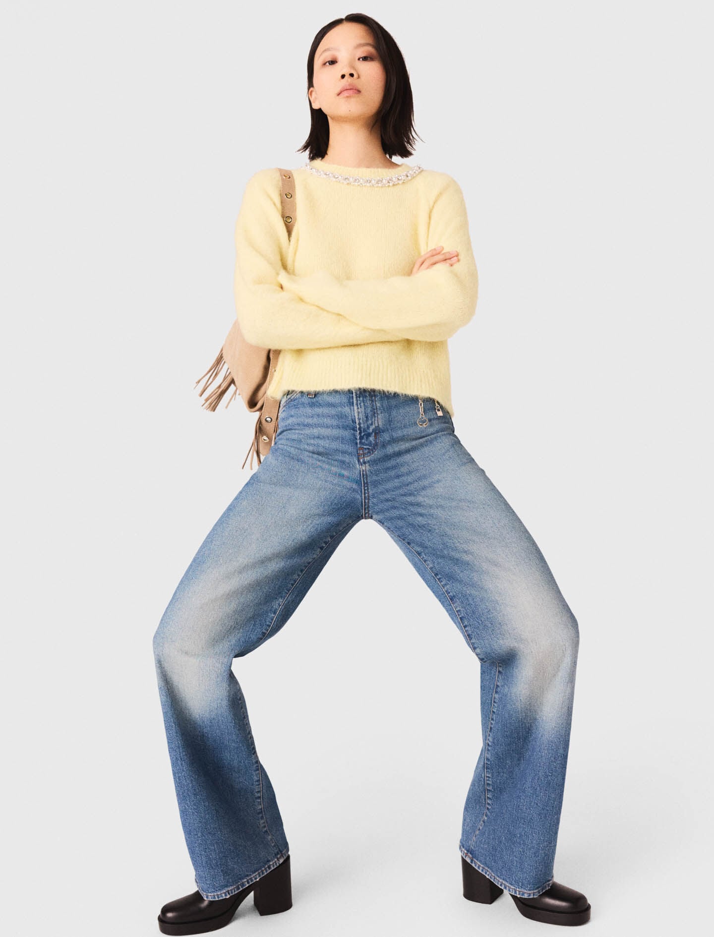 Maje Shop / Jeans with chain-link belt