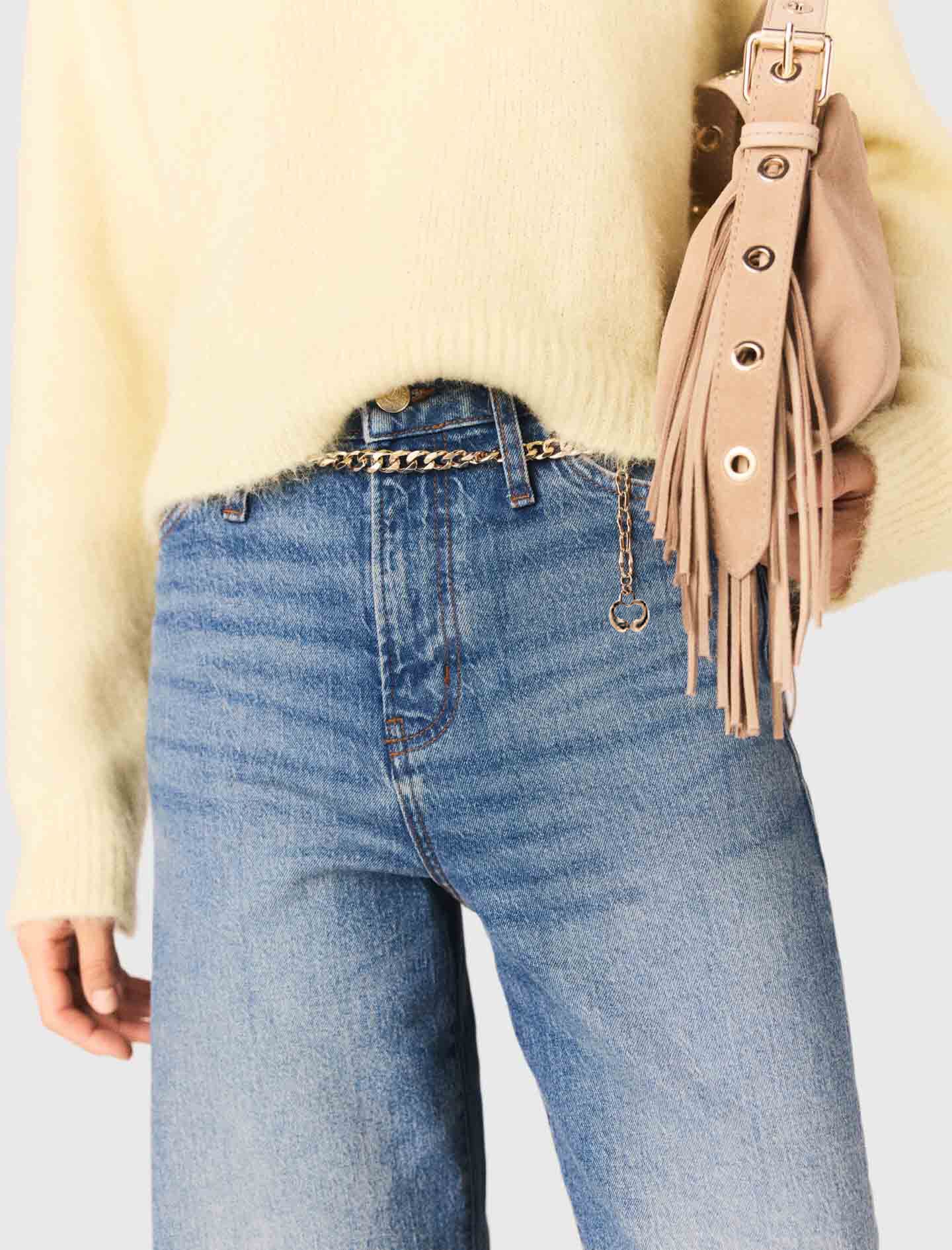 Maje Shop / Jeans with chain-link belt