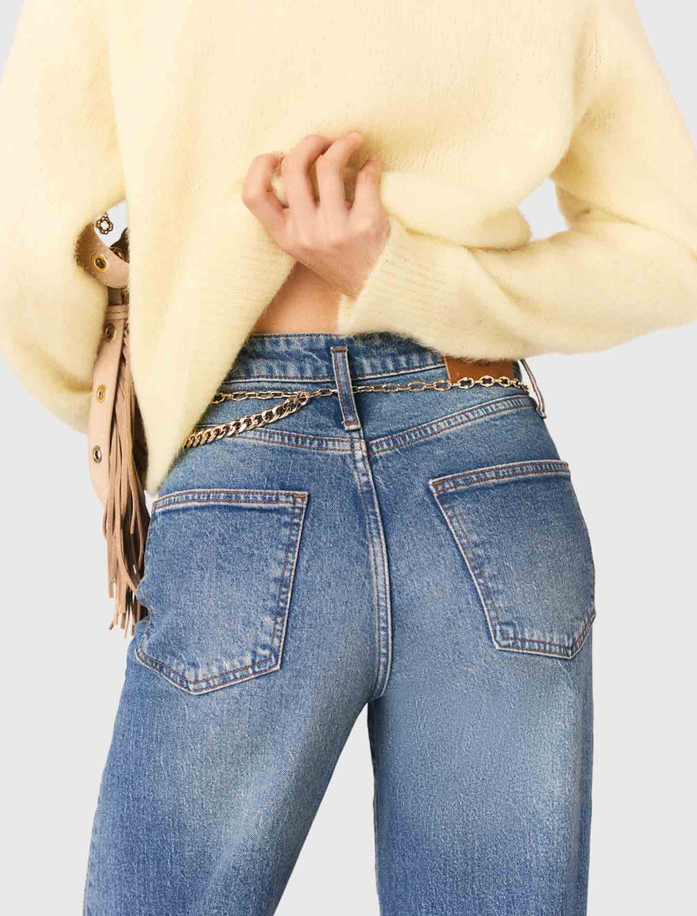 Maje Shop / Jeans with chain-link belt