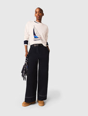 Maje On Sale / Cotton trousers with leather belt