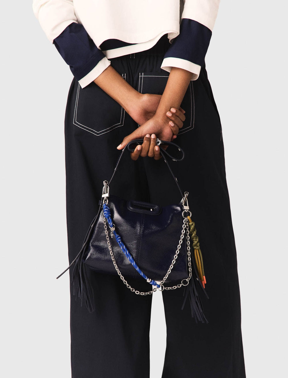 Maje On Sale / Cotton trousers with leather belt