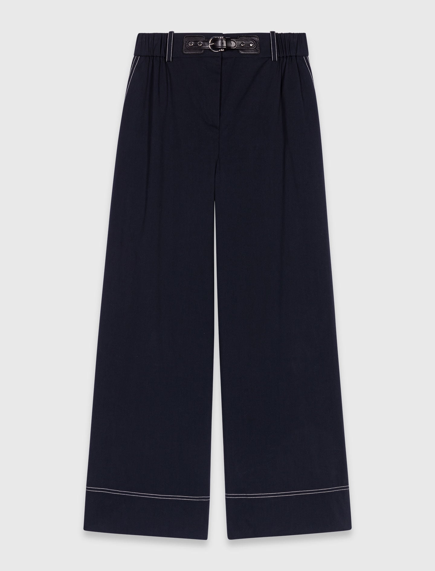 Maje On Sale / Cotton trousers with leather belt