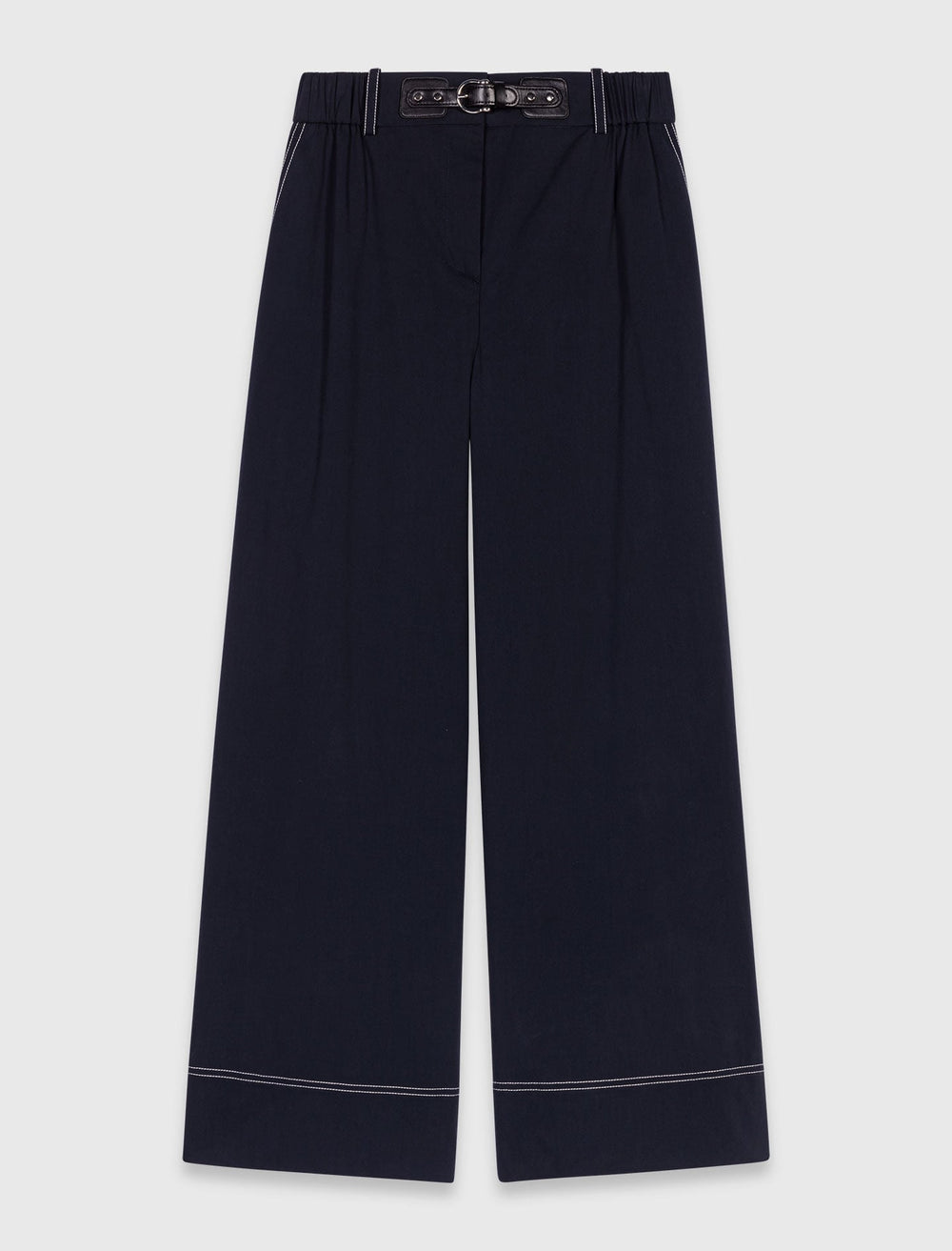 Maje On Sale / Cotton trousers with leather belt