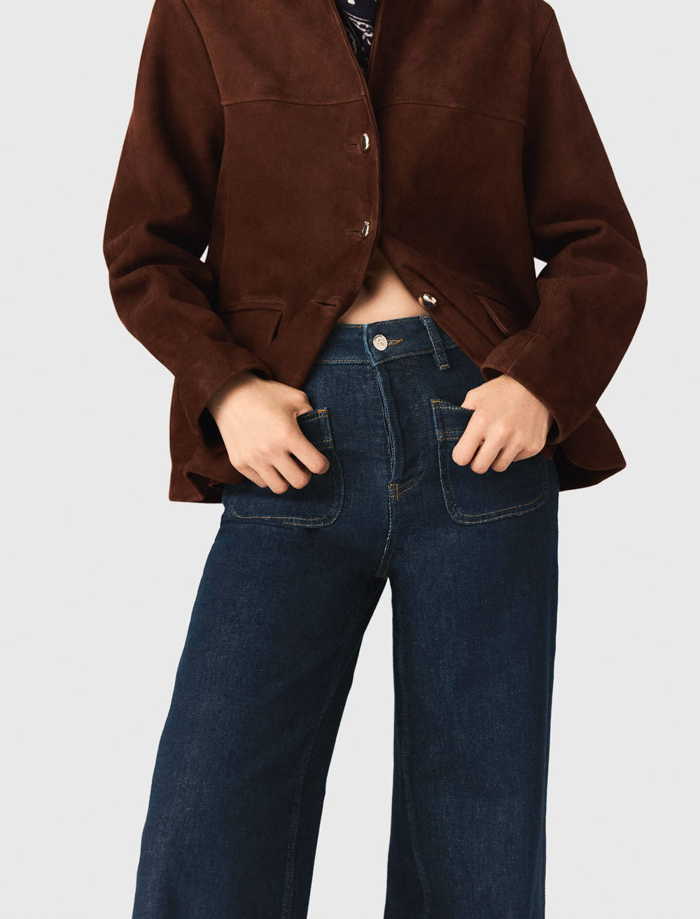 Maje Outlet / Wide jeans with patch pockets