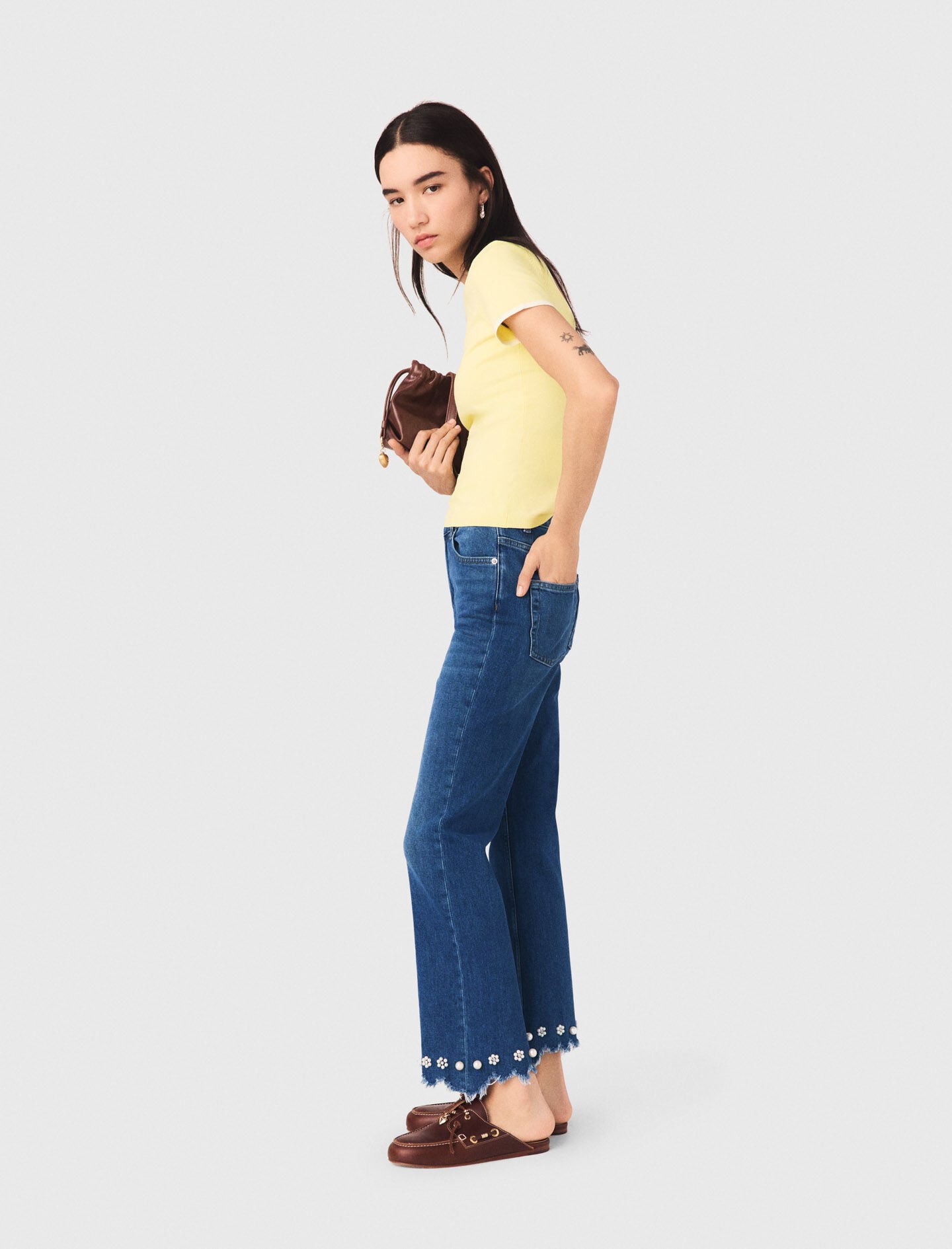 Maje Shop / Beaded bootcut jeans