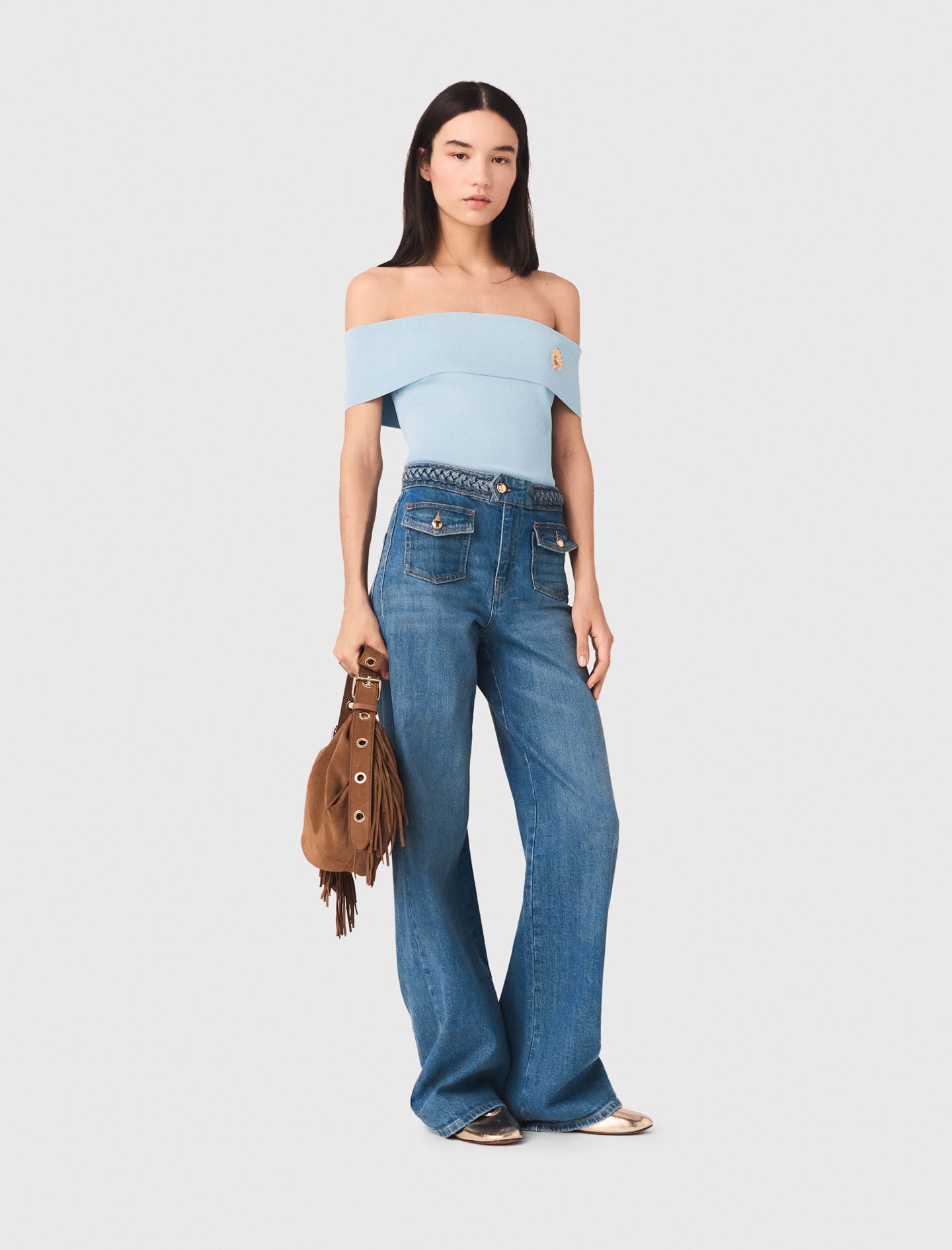 Maje Sale / Braided flared jeans