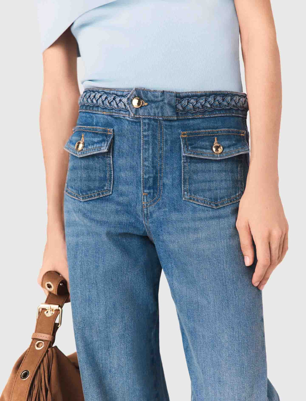 Maje Sale / Braided flared jeans