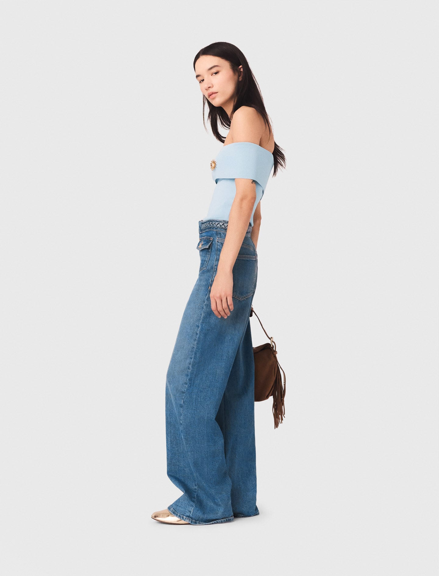 Maje Sale / Braided flared jeans