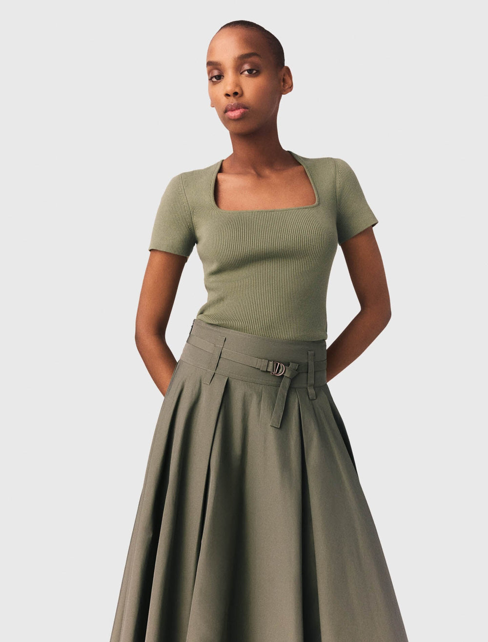 Maje On Sale / Square-neck ribbed sweater
