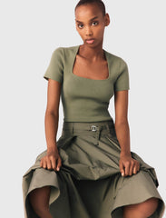 Maje On Sale / Square-neck ribbed sweater